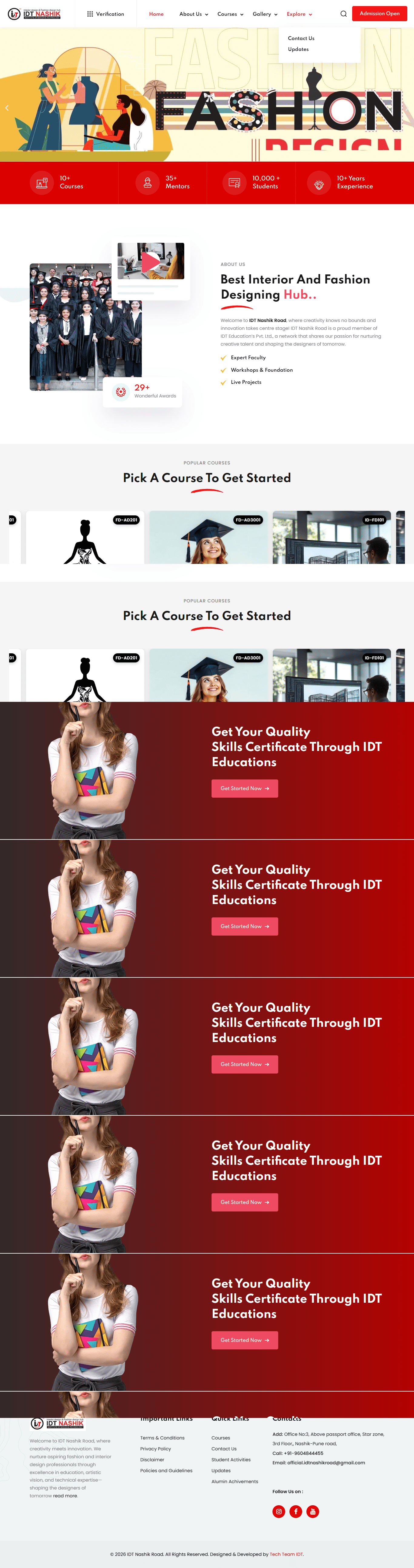 IDT Nashik Road – Fashion & Interior Design Website project preview