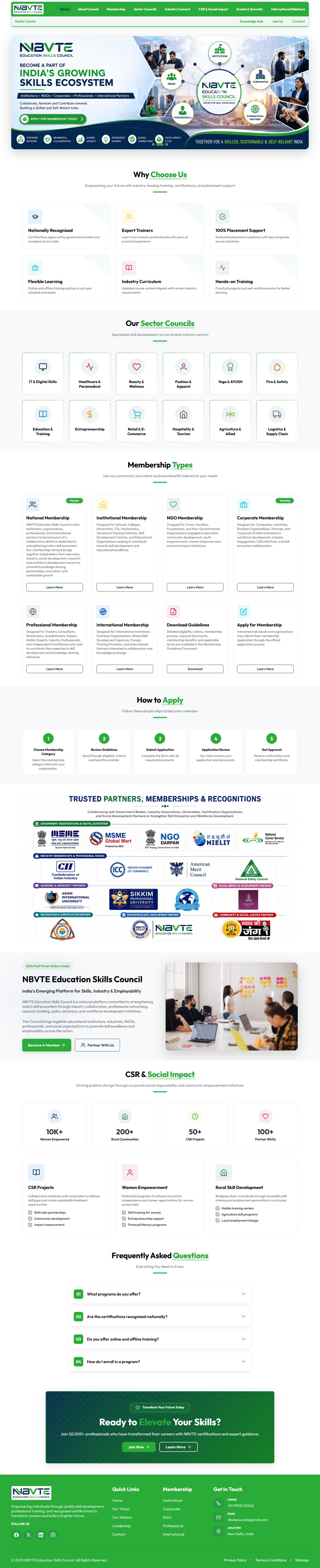 NBVTE Education Skills Council Website project preview