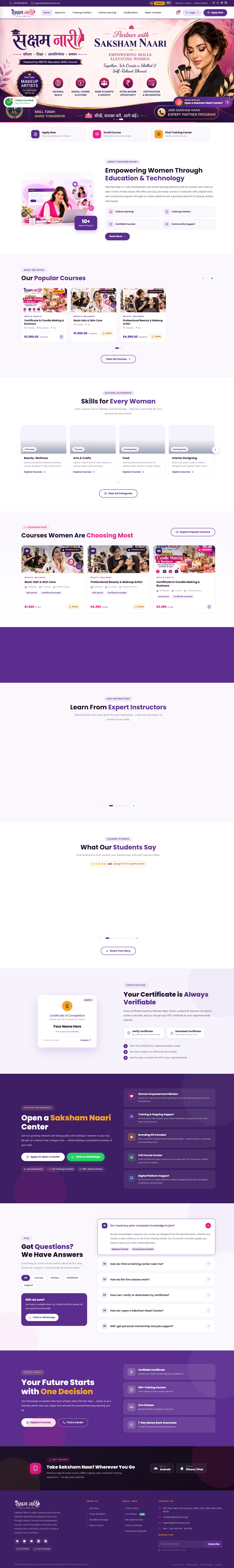 Saksham Naari – Women Skill Development & Online Learning Platform